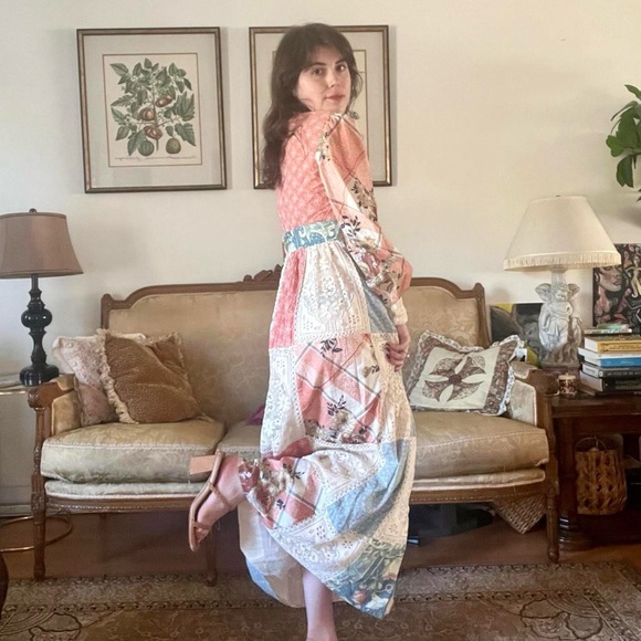 ‘70s Patchwork Prairie Dress - Picture 3 of 8